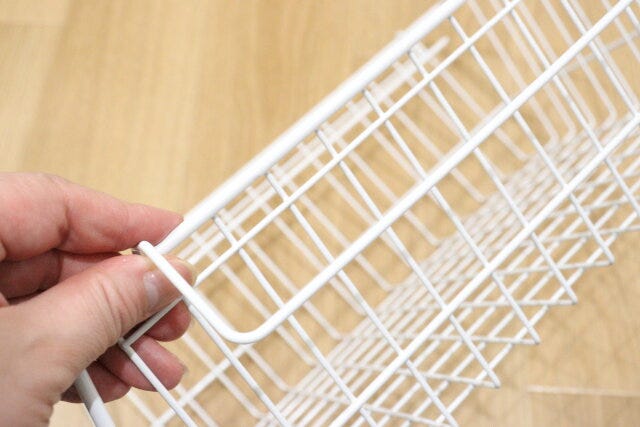 ワイヤーバスケット（ホワイト、26.5cm×36cm×12cm）　構造