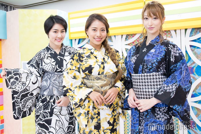 大槻凡子、八鍬有紗、松山英礼奈/浴衣提供:SWEET ANGEL (C)モデルプレス