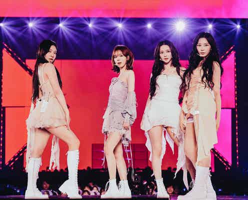 aespa、“海外アーティスト最速”東京ドーム成功でカリナ涙 日本語曲も…スペシャル演出にファン熱狂<ライブレポ/セットリスト>