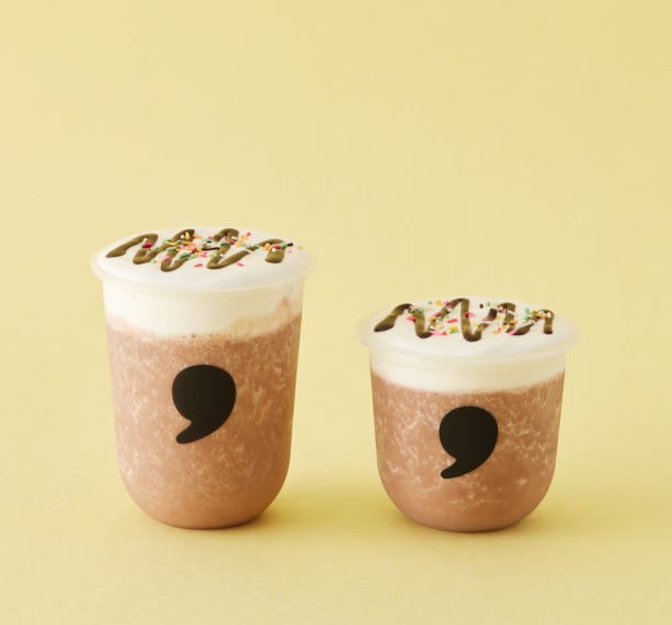 コンマティー「濃厚チョコバナナフラッペ」“飲むチョコバナナ風”のひんやりドリンク