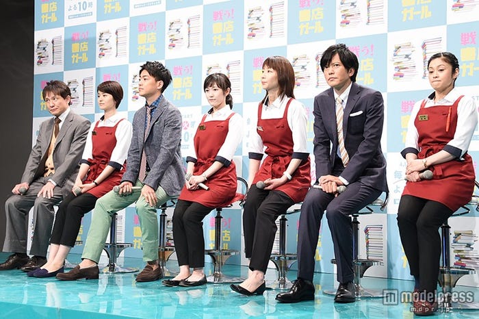 (左から)木下ほうか、鈴木ちなみ、大東駿介、渡辺麻友、稲森いずみ、田辺誠一、濱田マリ