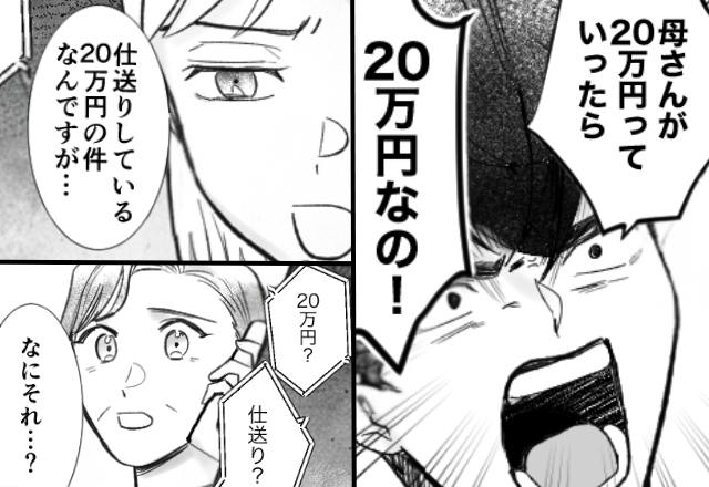 【月20万円】義母に“嫁の給料”から渡す夫！？しかし後日「仕送り？」義母の暴露に⇒嫁「え？」