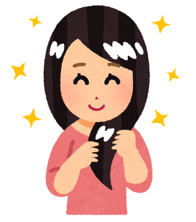 ツヤツヤの髪の女性のイラスト