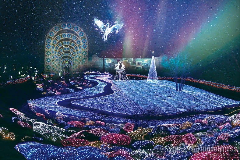 100万球の光が圧倒、関西最大級イルミネーションイベントにマッピング初登場