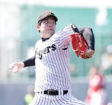 阪神 ドラフト2位・谷端が特大飛球で存在感 先発の才木は最速154キロ 改造フォークで空振り奪う