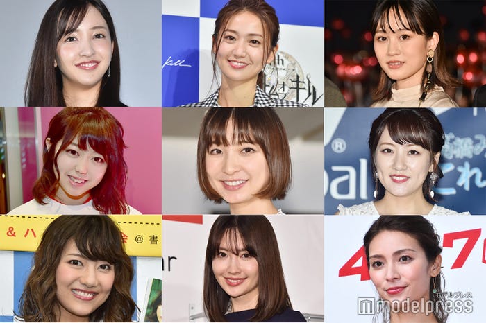 上段左から:板野友美、大島優子、前田敦子/中段左から:峯岸みなみ、篠田麻里子、高橋みなみ/下段左から:宮澤佐江、小嶋陽菜、秋元才加 (C)モデルプレス
