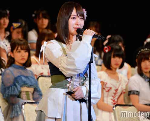 AKB48高橋朱里、2年連続選抜入りで涙 結婚発表の須藤凜々花に苦言も<第9回AKB48選抜総選挙>