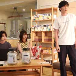 （左から）横浜流星、西野七瀬、田中圭／「あなたの番です」第12話より（C）日本テレビ
