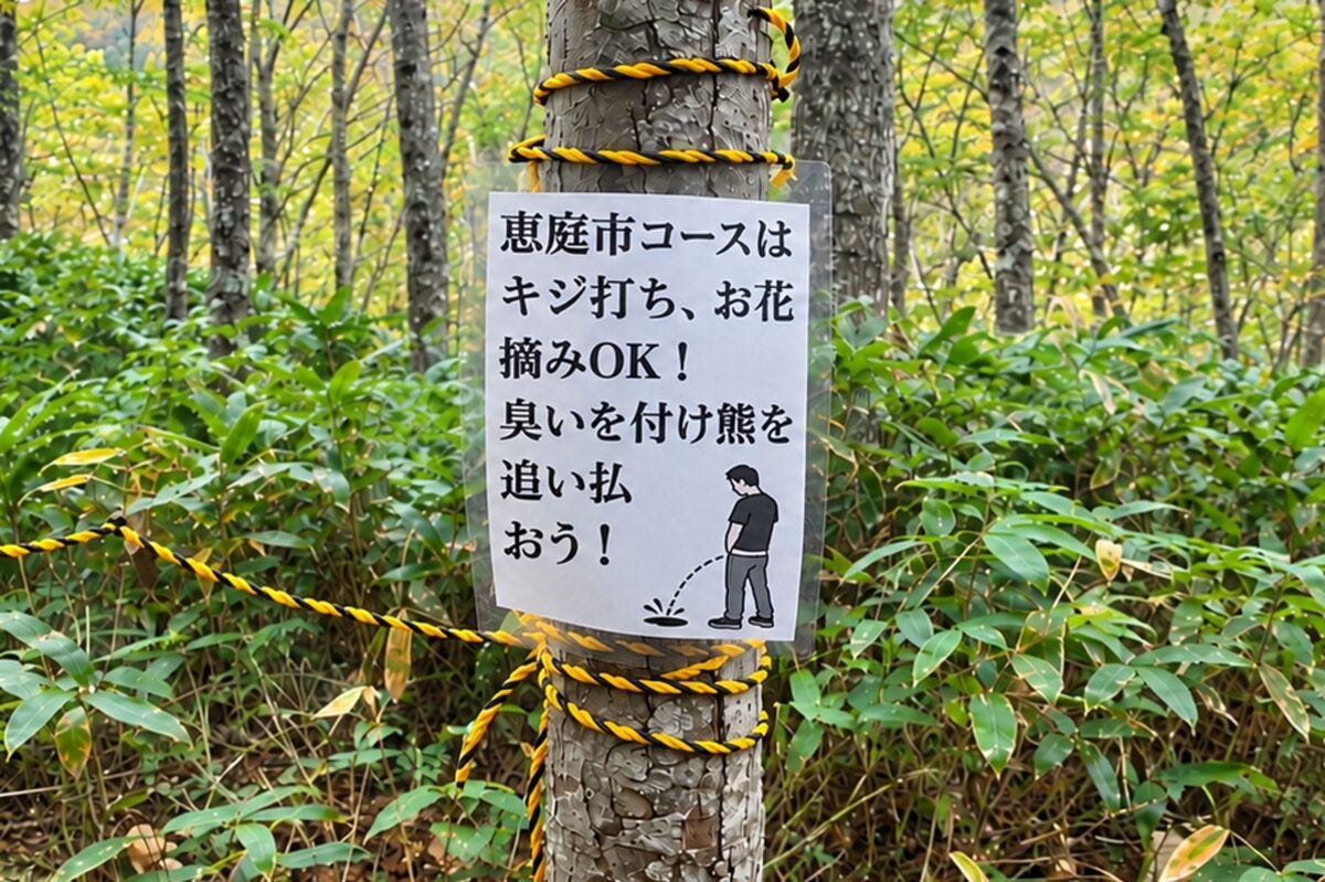 恵庭岳の張り紙