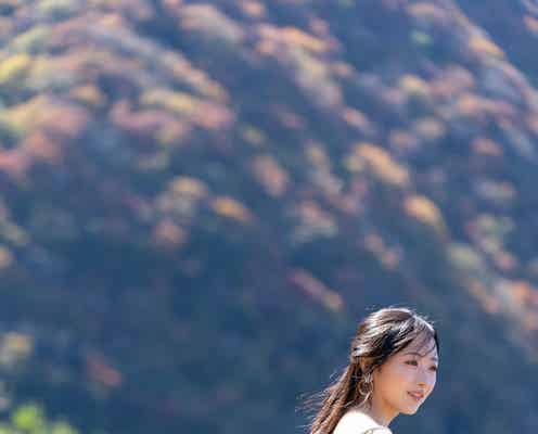 STU48石田千穂、ノースリーブワンピで色白素肌輝く