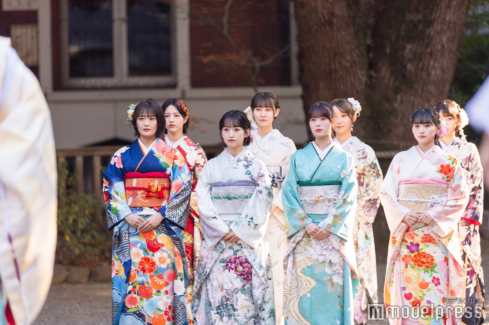 （後列左から）林瑠奈、松尾美佑、黒見明香、岡本姫奈／（前列左から）清宮レイ、一ノ瀬美空、岩本蓮加、川崎桜（C）モデルプレス