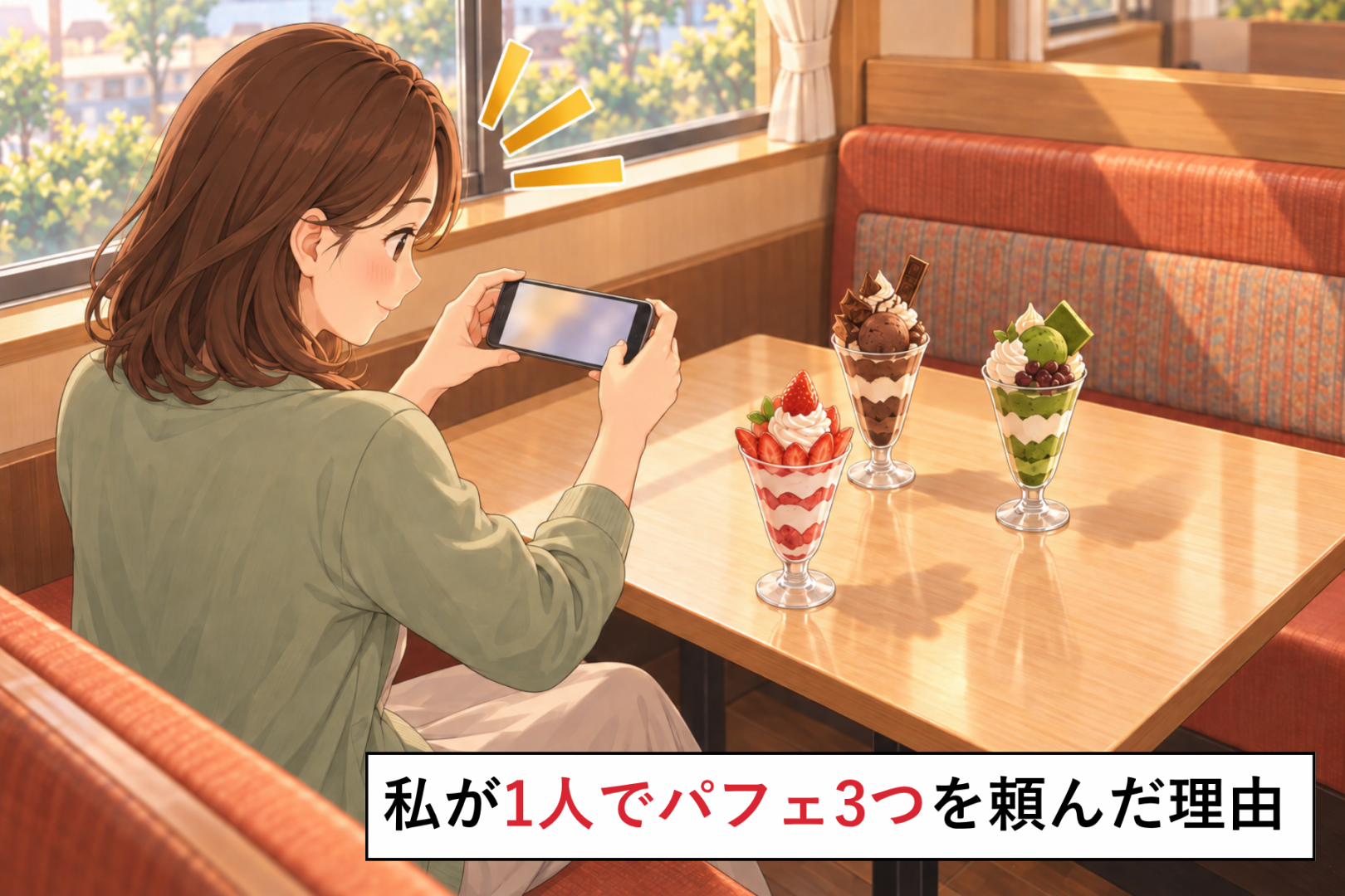 「今日は３人分なんです」パフェを３つ並べた私に、店員さんが「おかえりなさい」と言った事情