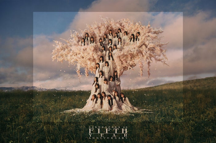 櫻坂46、“MUFGスタジアム（国立競技場）開催”5周年記念ライブキービジュ解禁 桜の木囲うメンバー32人で構成【5th YEAR ANNIVERSARY LIVE】