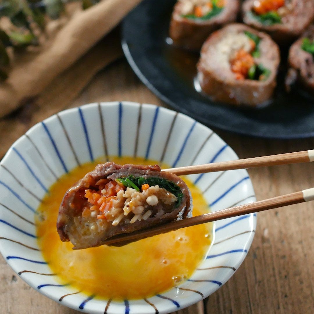 簡単ごちそう。ひと口すき焼きロール