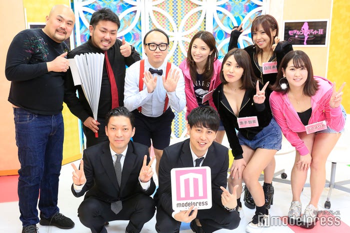 (前列左から)嶋佐和也、屋敷裕政(後列左から)坂井良多、金ちゃん、たかし、戸田れい、金子智美、うさまりあ、白川未奈(C)モデルプレス(C)モデルプレス