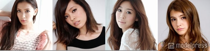 モテパンをデザインした人気モデル(左から:ソンイ、中村瑠璃奈、大桑マイミ、マギー)