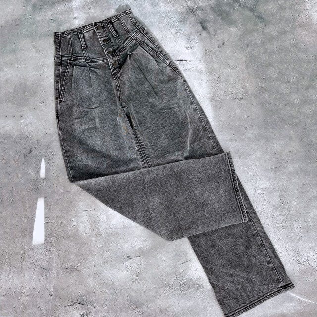 GUコルセットジーンズ　グレー