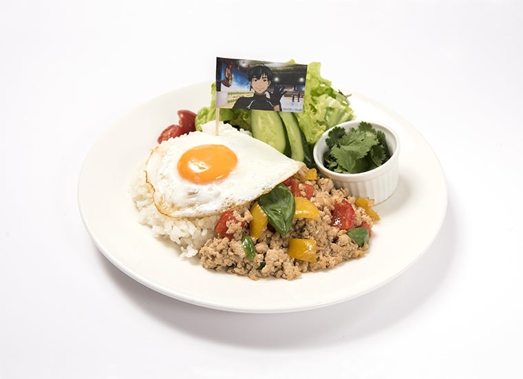 ピチットくんのガパオライス1,390円（税抜）（C）はせつ町民会／ユーリ!!! on ICE 製作委員会