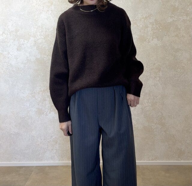 GUパフニットオーバーサイズチュニックQ　Mサイズ着用感トップスイン