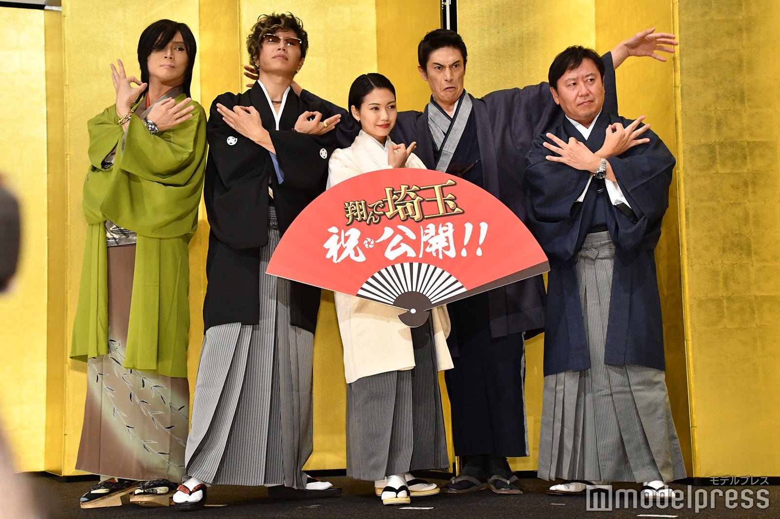 （左から）京本政樹、GACKT、二階堂ふみ、伊勢谷友介、武内英樹監督（C）モデルプレス