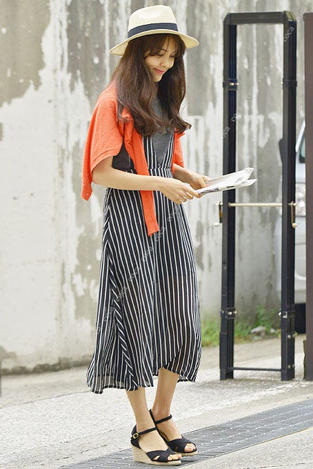 ドット&ストライプのレトロ切替ワンピース「coca」2,380円(税込)