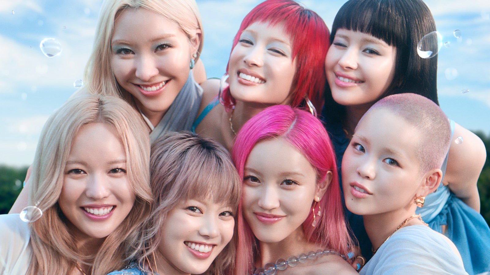 （左上から時計回りに）MAYA、JURIN、HARVEY、COCONA、CHISA、HINATA、JURIA／XGアネッサブランドムービー（提供写真）