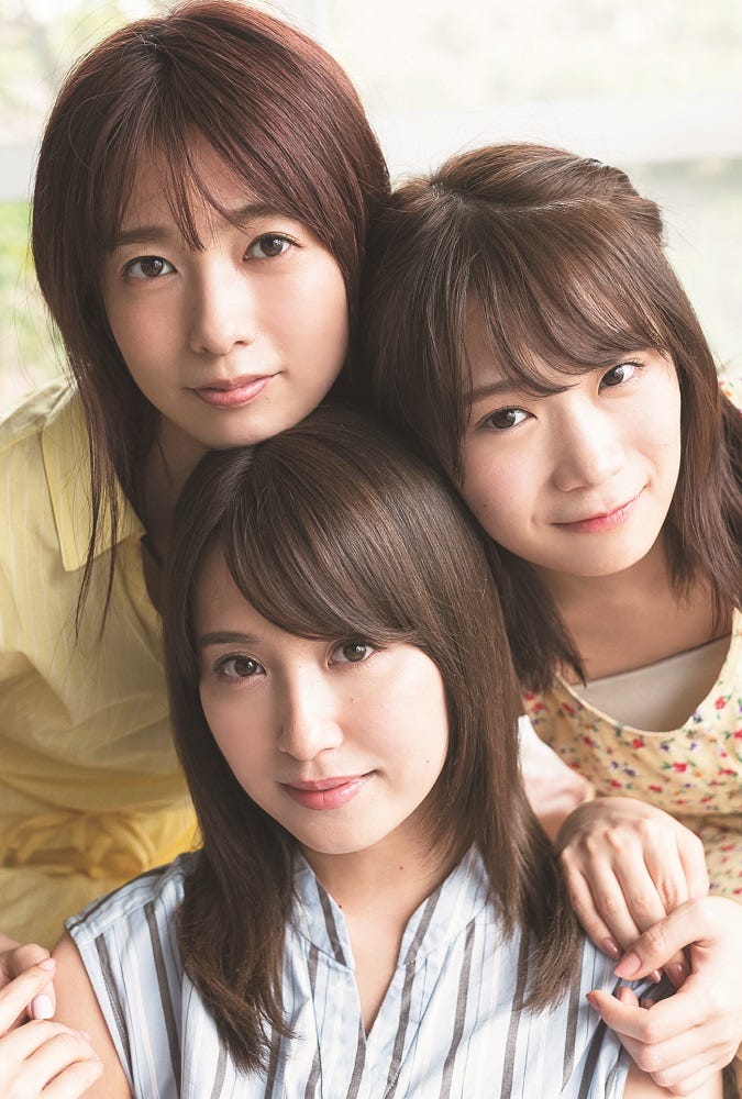 (左上から時計回りに)斉藤優里、秋元真夏、衛藤美彩(写真提供:東京ニュース通信社)