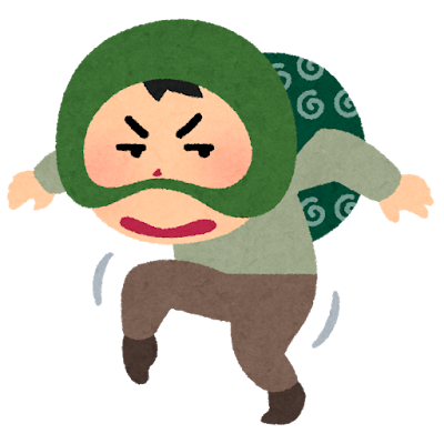 忍び足の泥棒のイラスト