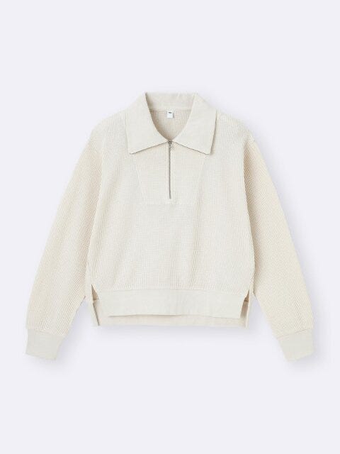 GU ワッフルハーフジッププルオーバー GUのワッフルハーフジッププルオーバー