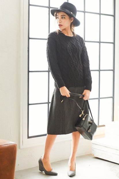 ラップデザインストライプスカート「Re:EDIT by GALSTAR」1,998円（税込）／画像提供：Re:EDIT by GALSTAR