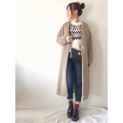 この冬は柄ニットに注目! 旬なノルディック柄を使ったゆるカジスタイル♡