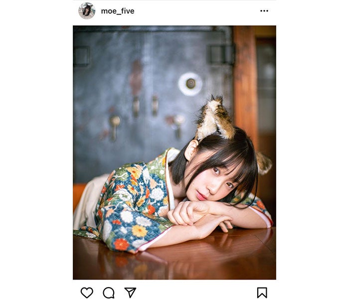 伊織もえ 猫耳生やした美麗な和装ポートレート披露 モデルプレス