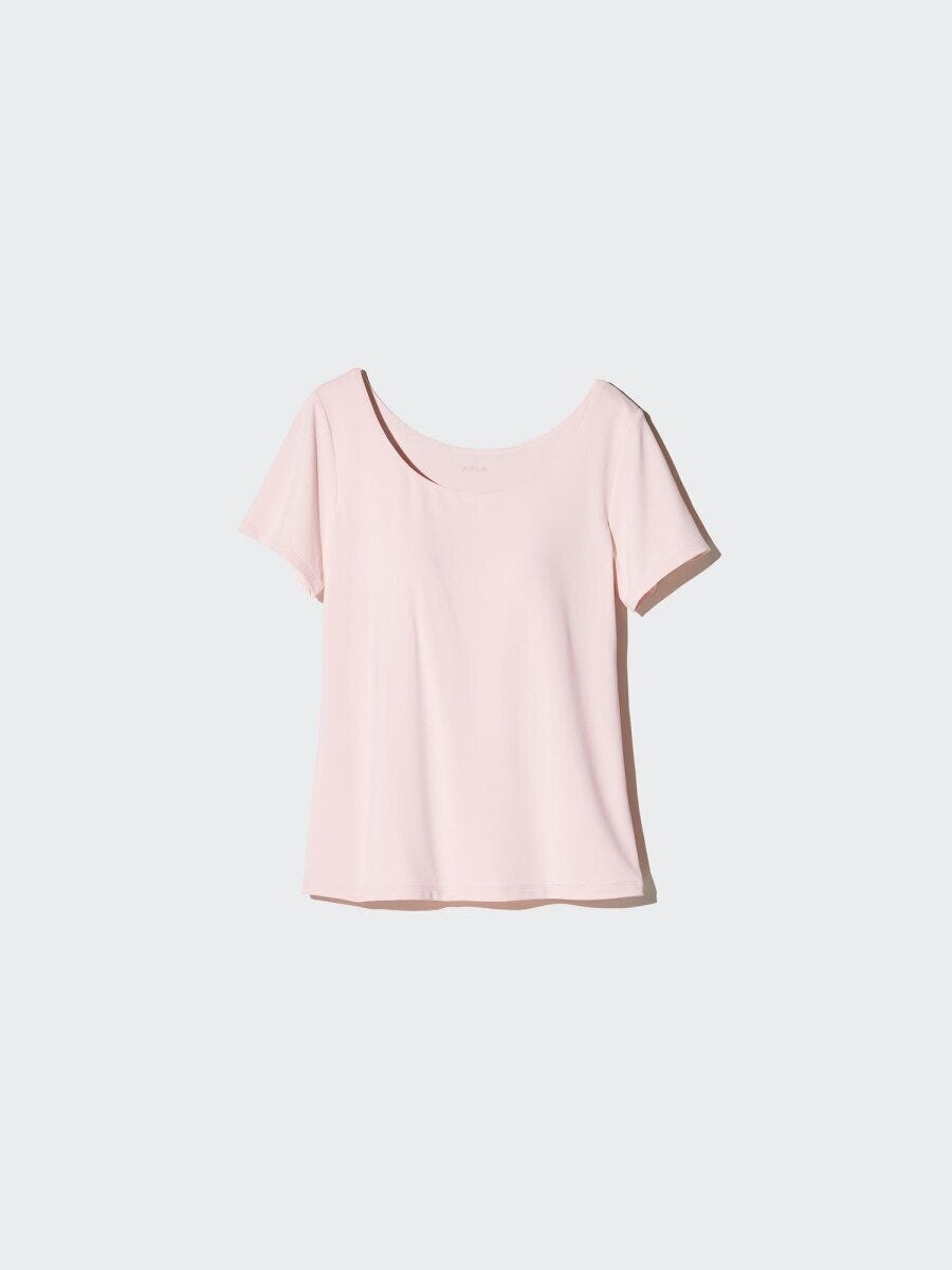 淡いピンク色のエアリズム半袖ブラTシャツ 淡いピンク色のエアリズム半袖ブラTシャツ