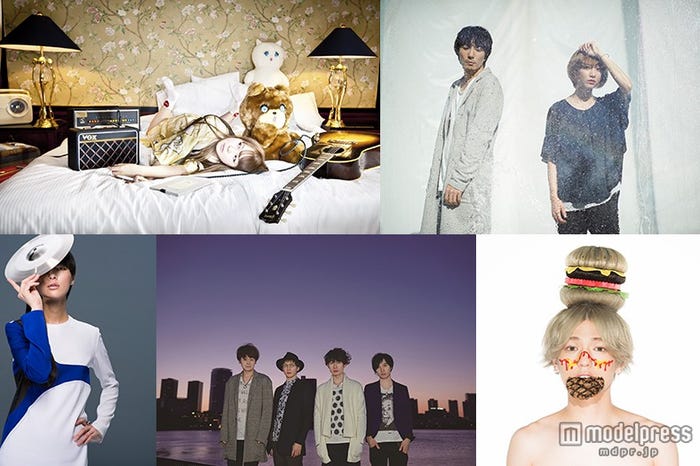 「エンタメガールズライブ2015」出演者/(上段左から)the brilliant green、moumoon(下段左から)シシド・カフカ、Goodbye holiday、こんどうようぢ