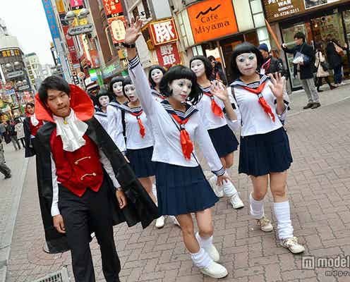 未亡人朱美ちゃん集団が渋谷の街に出現 「かわいいー」の声が飛び交う