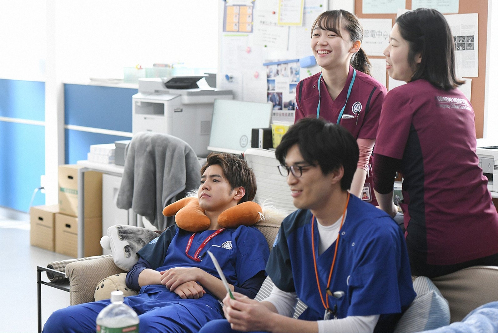 片寄涼太、谷恭輔、土路生優里、うらじぬの／「病室で念仏を唱えないでください」第9話より（C）TBS