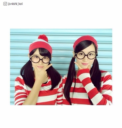 妹・怜（左）とウォーリーに／上西恵Instagramより