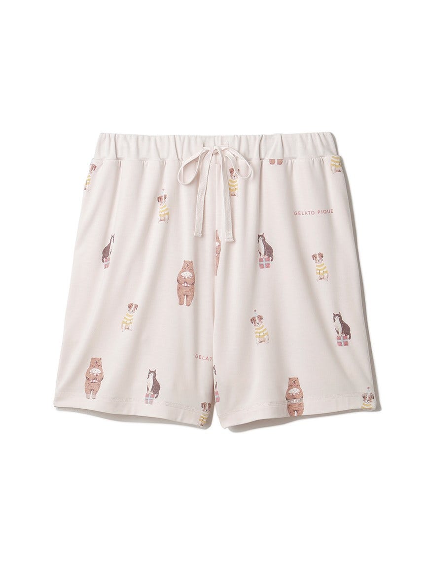 アニマルパーティー柄ショートパンツ