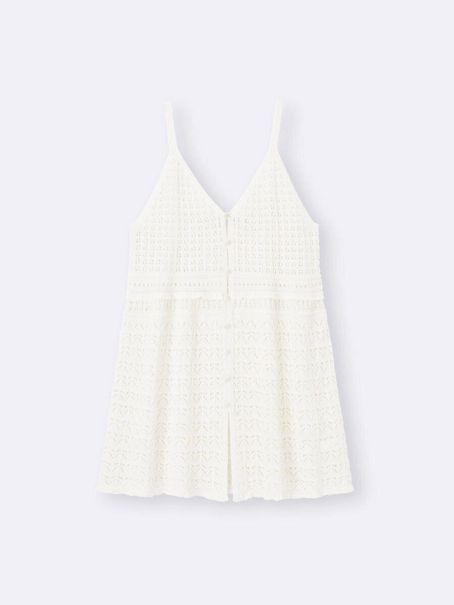 GUの透かし編みニットキャミソールチュニック