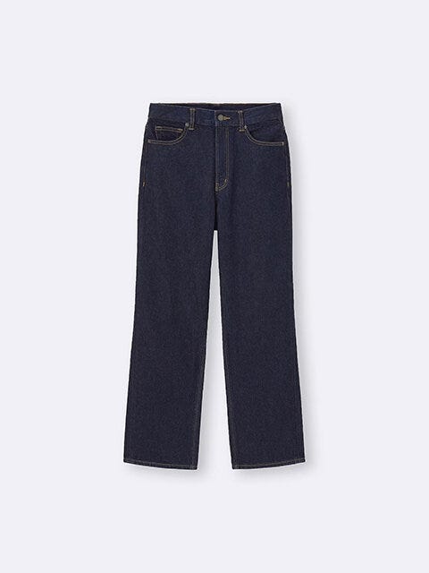 GU　ハイライズストレートジーンズ（丈標準71.0～75.0cm）　NAVY