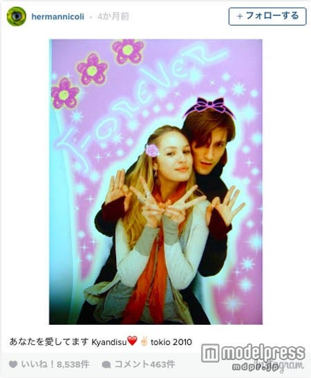 キャンディス・スワンポール&ハーマン・ニコリ。Hermann Nicoli Instagramより