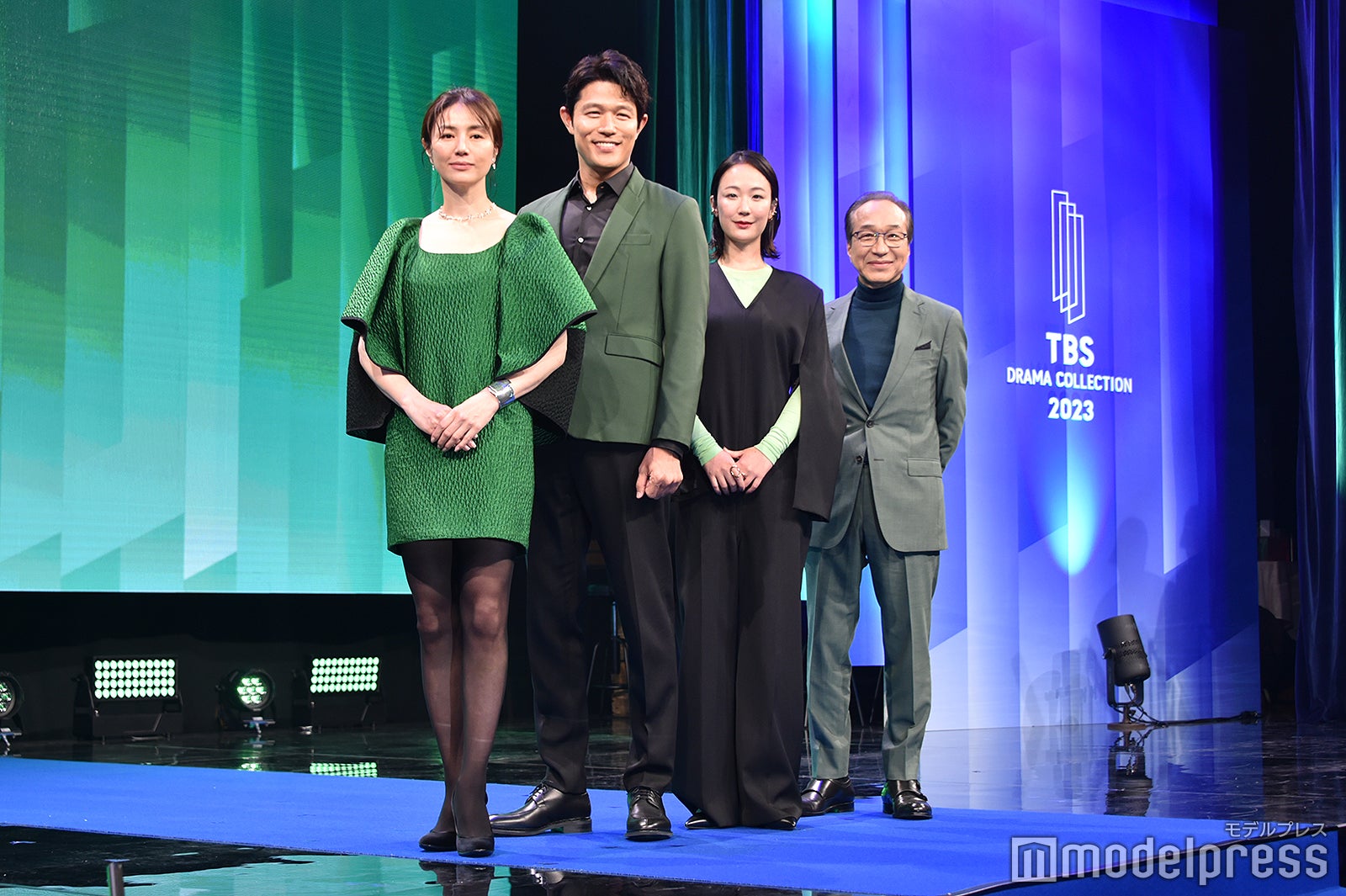 『TBS DRAMA COLLECTION 2023 Autumn！！』に出席した（左から）井川遥、鈴木亮平、黒木華、小日向文世（C）モデルプレス