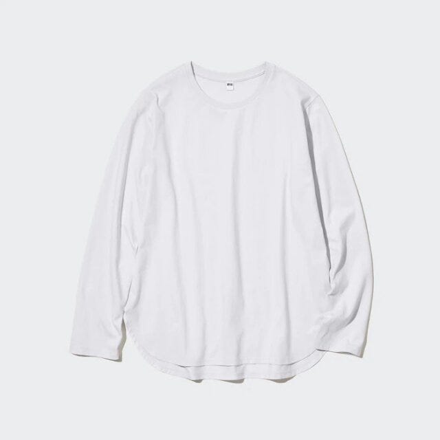ユニクロ　uniqlo　レディース　おすすめ　オススメ　コスパ　2023　春　トップス　ロンT　Tシャツ　ソフトコットンラウンドヘムT　ラウンドヘム