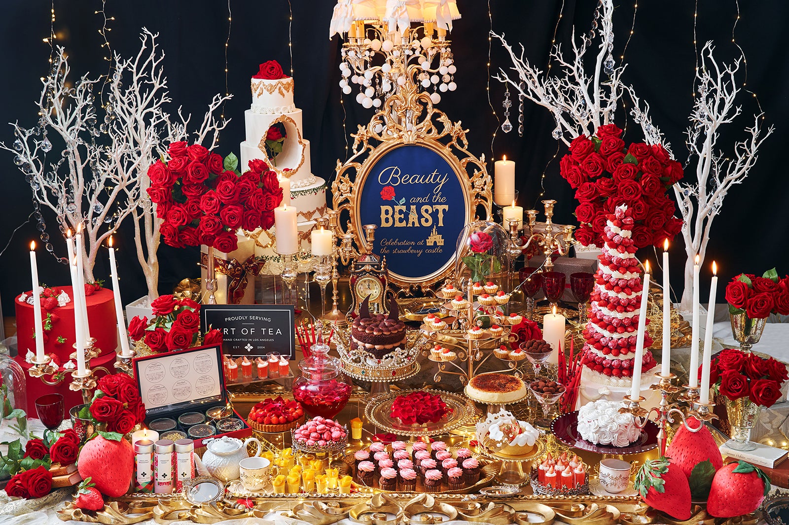 苺とバラのスイーツを楽しむ「美女と野獣」のデザートブッフェ、インターコンチネンタル東京ベイで開催