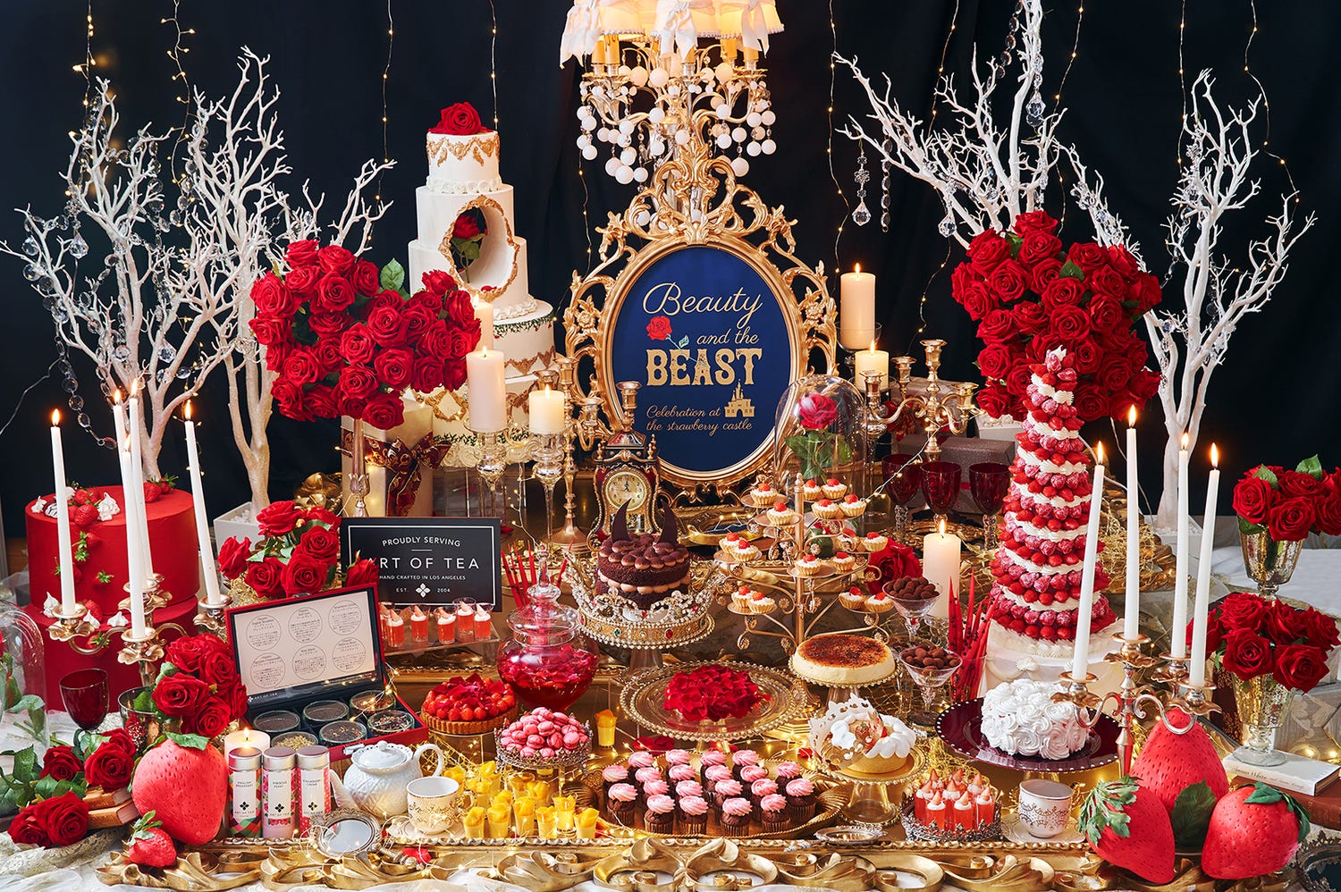 苺とバラのスイーツを楽しむ「美女と野獣」のデザートブッフェ、インターコンチネンタル東京ベイで開催
