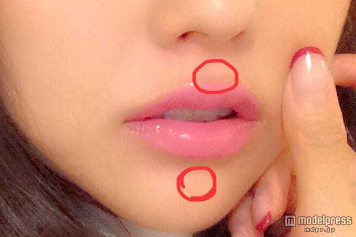 唇にも立体感えお