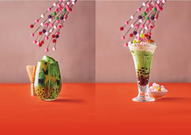 左：浅草グリーンティー580円、右：あんみつモッチャム580円／画像提供：オペレーションファクトリー