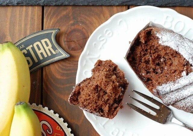 チョコとバナナのカップケーキ