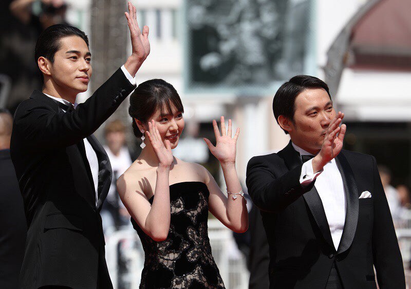 東出昌大、唐田えりか、濱口竜介監督／「第71回カンヌ国際映画祭」より（C）Kazuko WAKAYAMA 