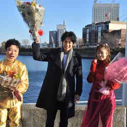 （左から）三宅弘城、ディーン・フジオカ、島崎遥香 （C）日本テレビ